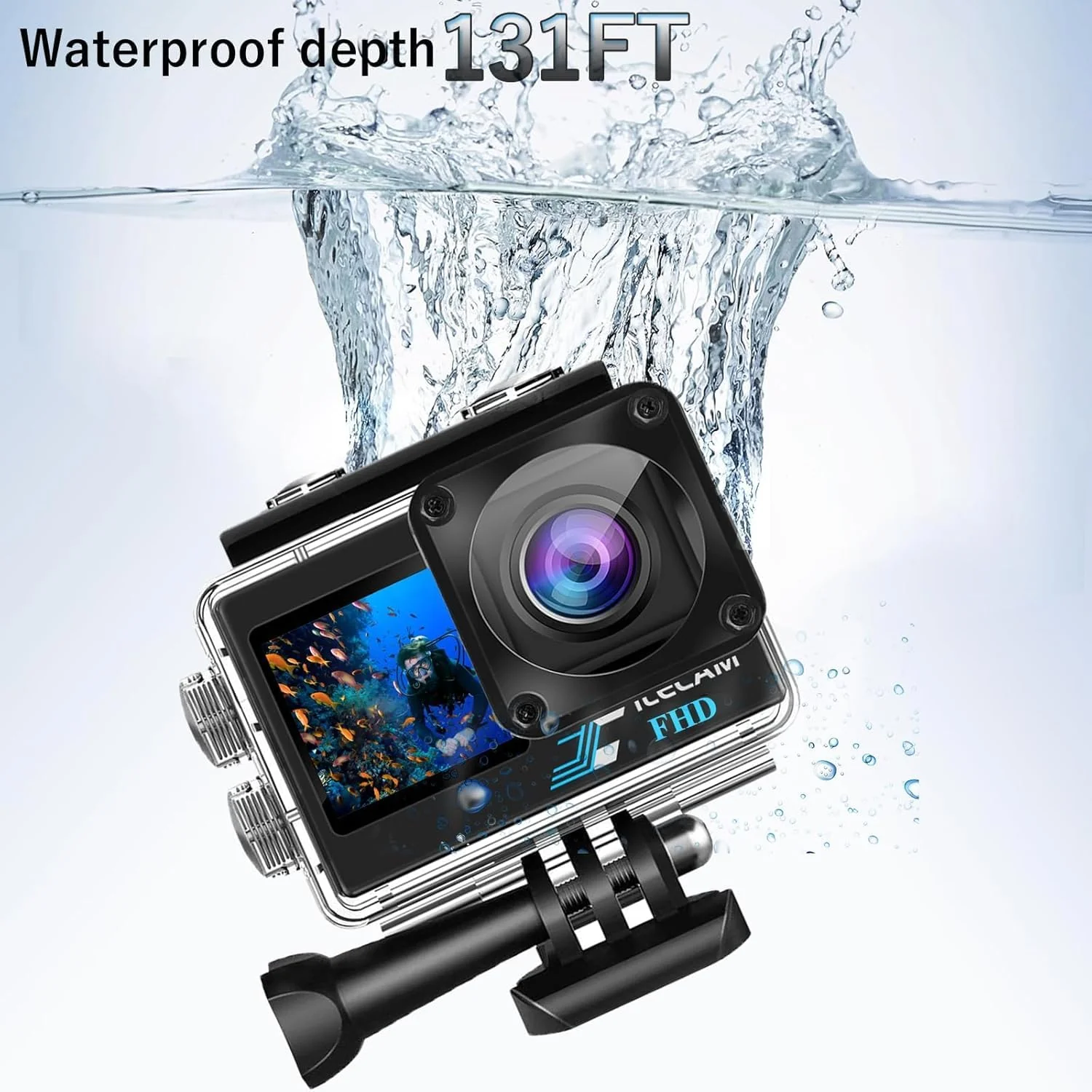 Dual Screen Action Cam 1080P 32 GB Karte wasserdichte Kamera wasserdichte Unterwasserkamera mit 2 x - Image 3