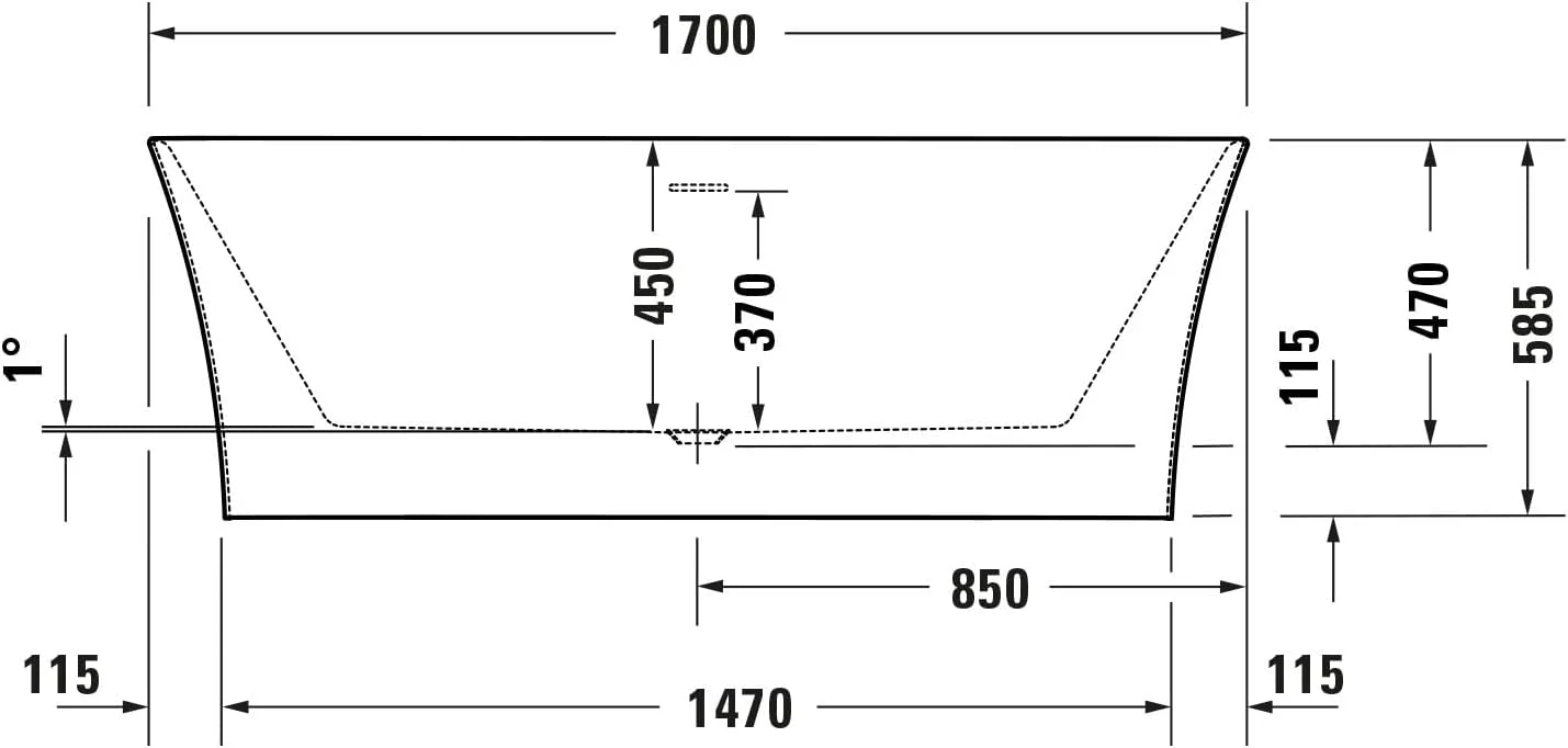 Duravit DuraDelfi Vorwand-Badewanne aus Acryl - Grösse wählbar (170x80cm), 170x80cm - Image 4