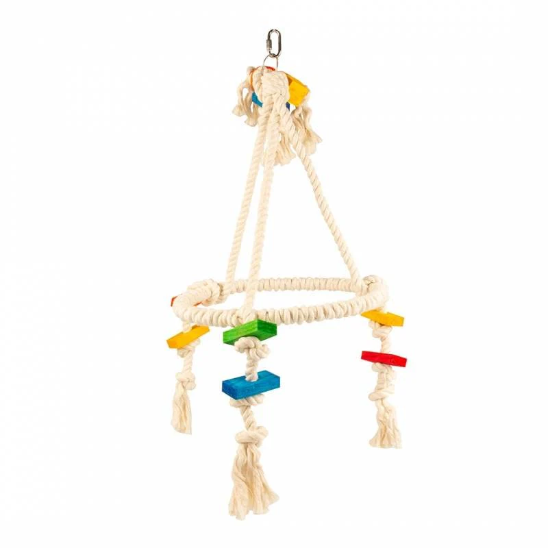 duvoplus, Birdtoy Bunte Pyramide mit Würfeln und Seil, 35 x 35 x 73 cm, Vögel, Vögel