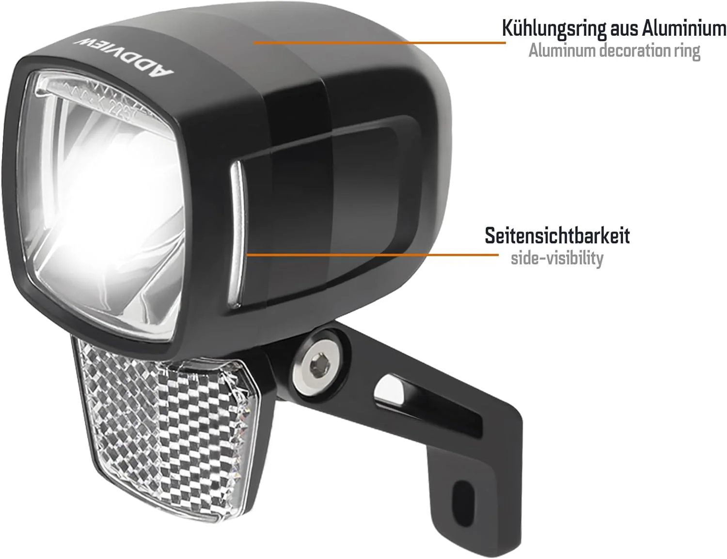 Dynamo Frontlicht 80 Lux Hammer M80 – Fahrradlampe mit Helligkeitssensor, Standlicht, StVZO & ECE zu - Image 4