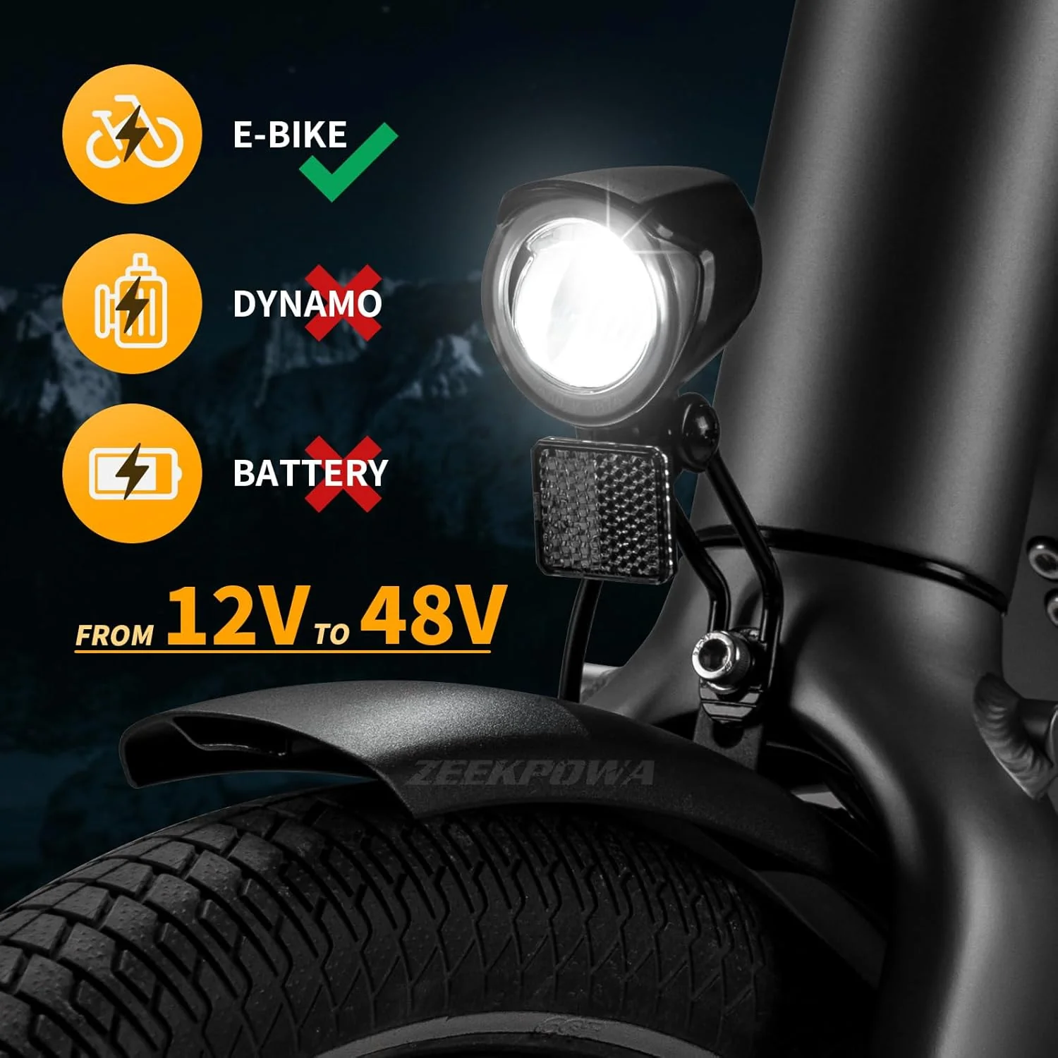 E-Bike Dynamo LED Fahrradlicht 30-100 LUX mit StVZO Zulassung - Fahrradlampe Frontlicht & Scheinwerf - Image 5