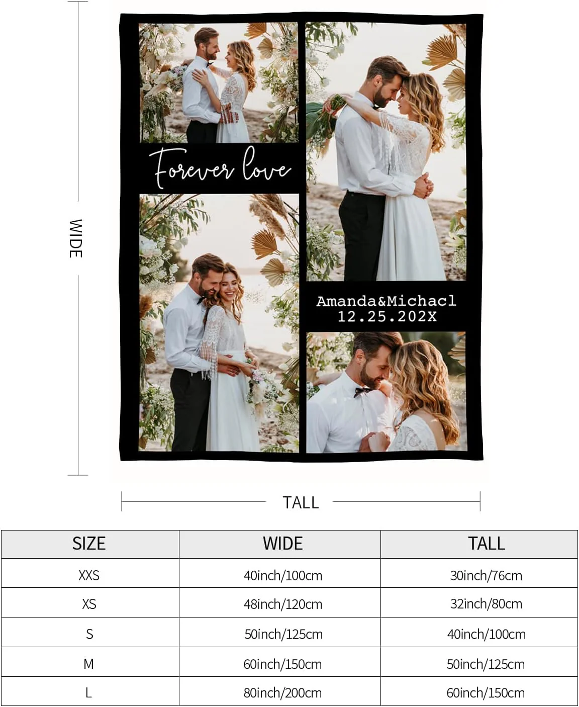 Easycosy personalisierte Decken für Paare Geschenke Benutzerdefinierte Bild werfen Decke Personalisi - Image 3