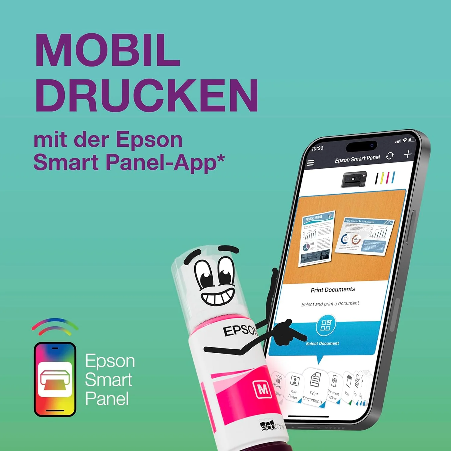 EcoTank ET-1810 A4-Wi-Fi-Tintentankdrucker, mit einem im Lieferumfang enthaltenen Vorrat an Tinten v - Image 7
