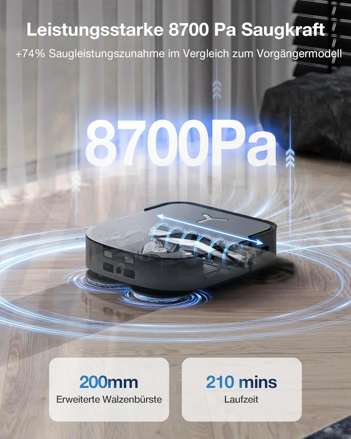 ECOVACS DEEBOT X2 Combo Saugroboter mit Wischfunktion 8700Pa mit Handstaubsauger, doppelte automatis - Image 5