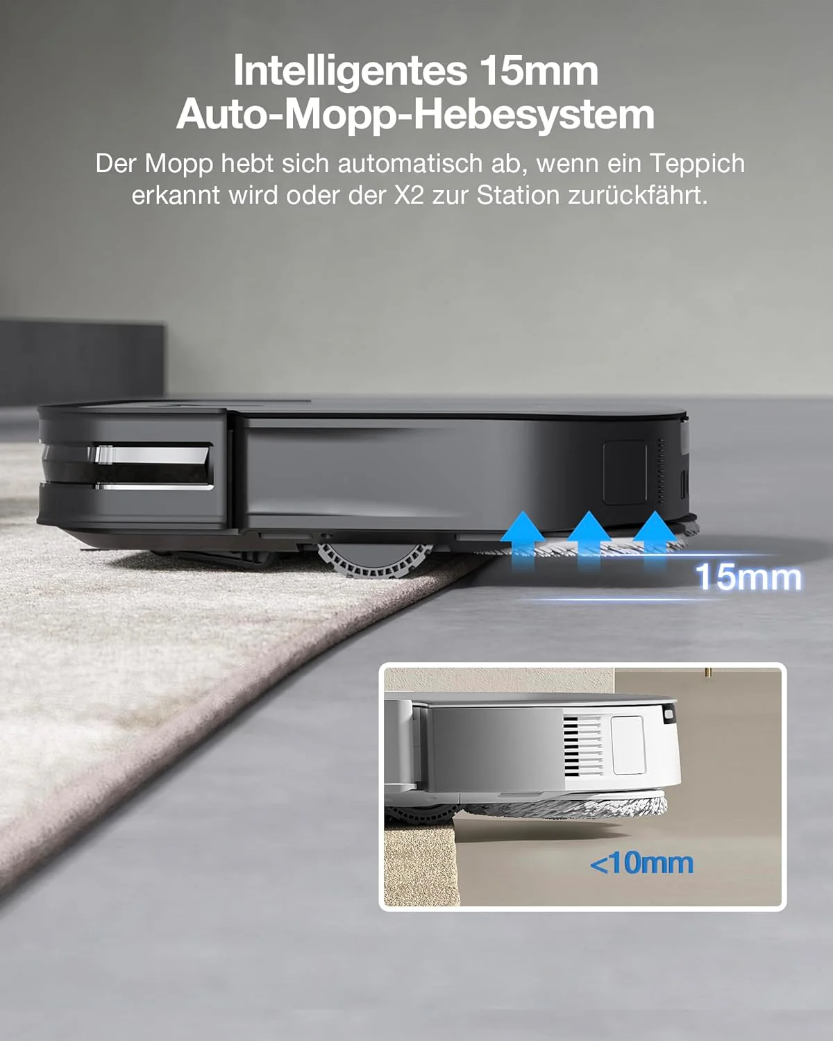 ECOVACS DEEBOT X2 Combo Saugroboter mit Wischfunktion 8700Pa mit Handstaubsauger, doppelte automatis - Image 6