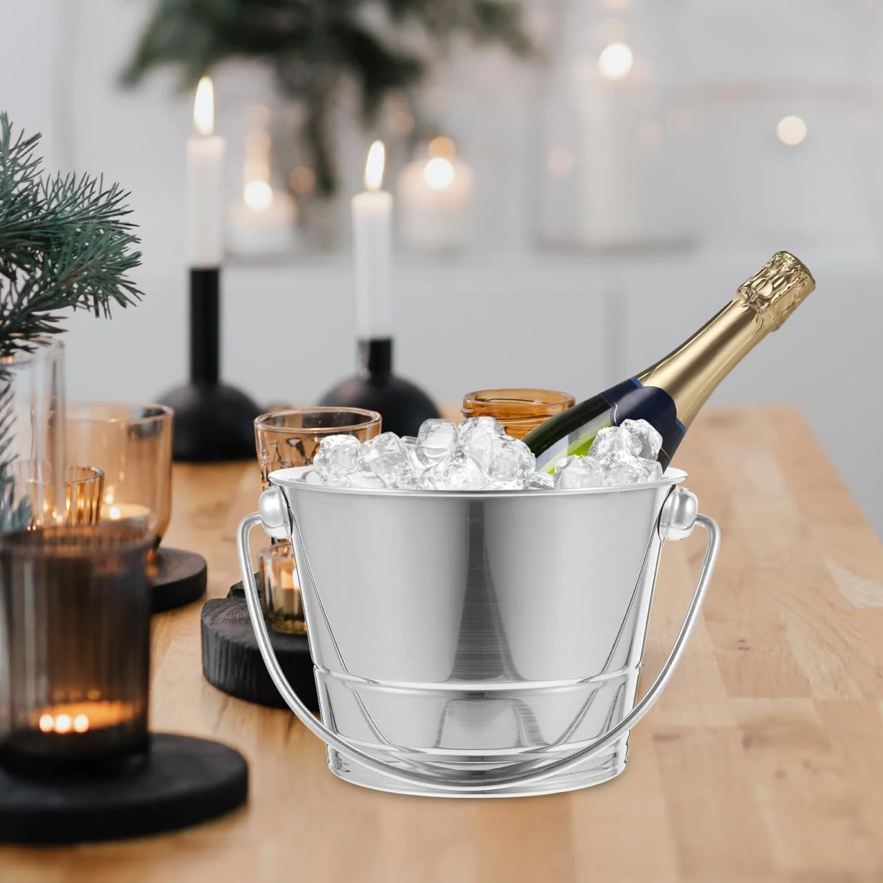 Edelstahl Eimer 1L – Robuster Metall Eimer Mit Tragegriff - Ideal Als Eiskübel Oder Wein Kühler Für - Image 6