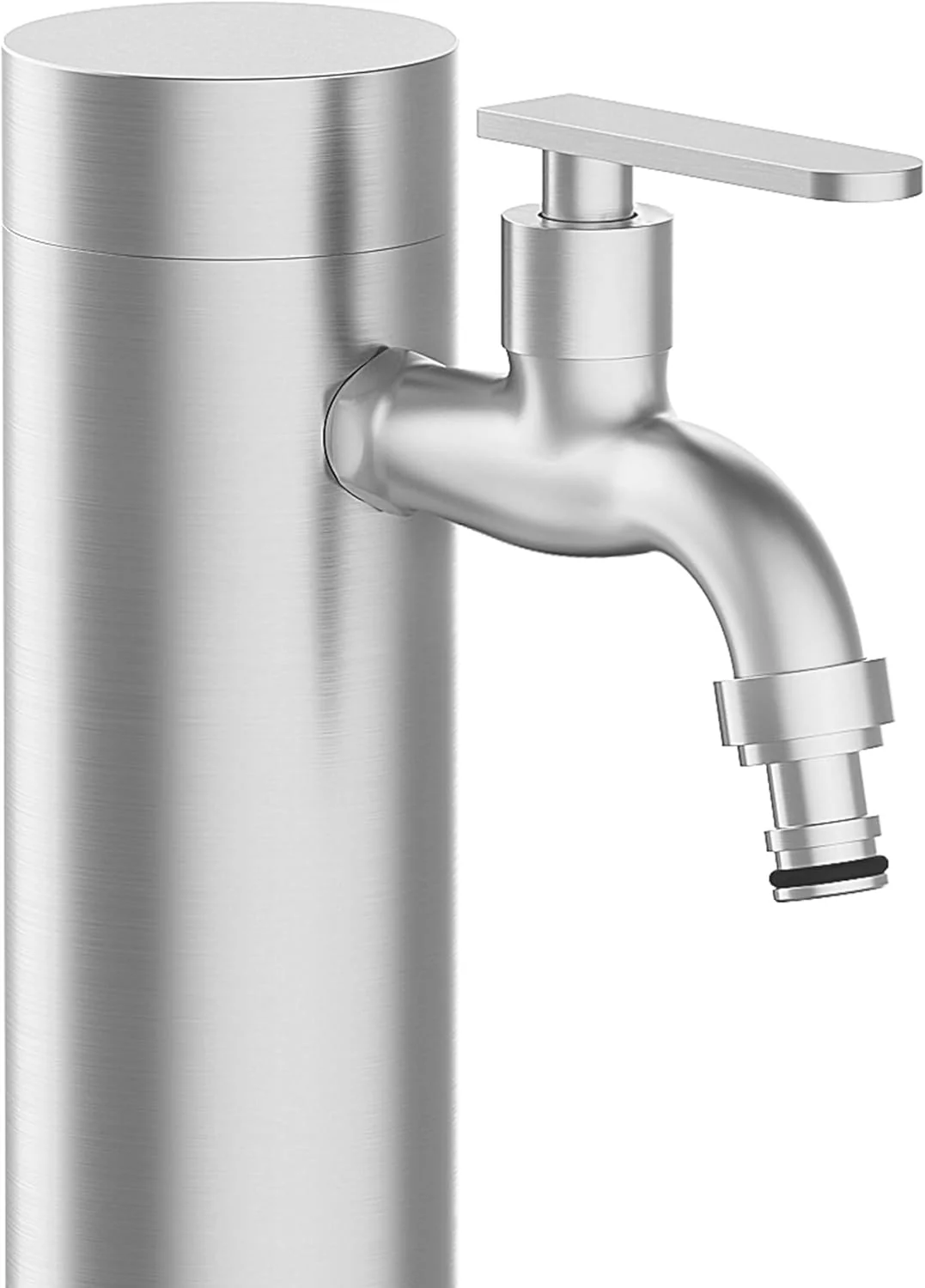 Edelstahl Wasserzapfsäule 93 cm Garten Wasserhahn Säule Ø 63 mm Edelstahl 304 gebürstet 2 Auslässe v - Image 3