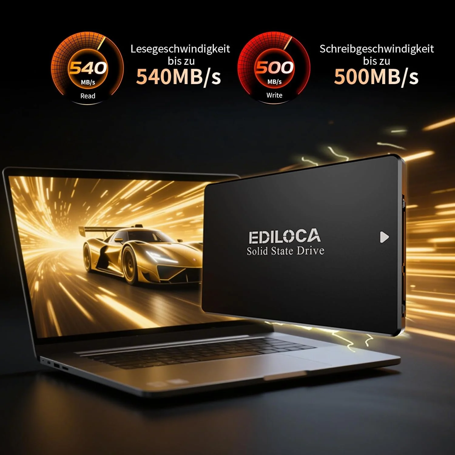 Ediloca SSD 512GB, SSD Festplatte Intern, 2.5" SATA III, bis zu 550MB/s, 3D NAND TLC, Kompatibel mit - Image 4