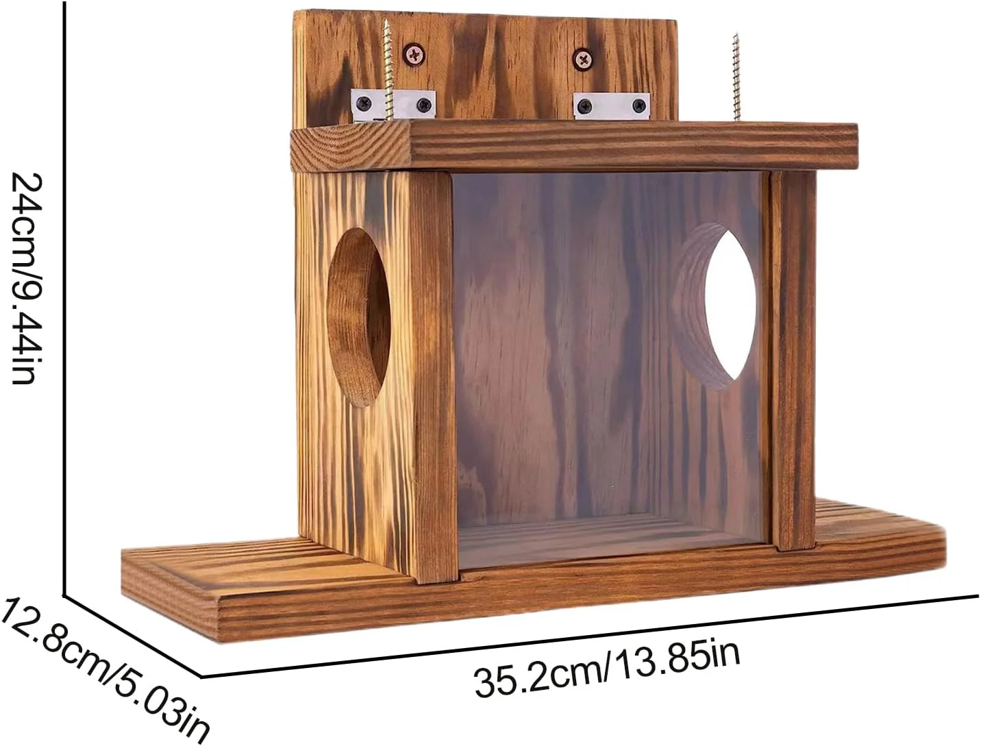 Eichhörnchen Futterstation 35.2x12.8x24 cm Eichhörnchen Futterhaus Mit 2 Eingängen Und Sitzplattform - Image 2