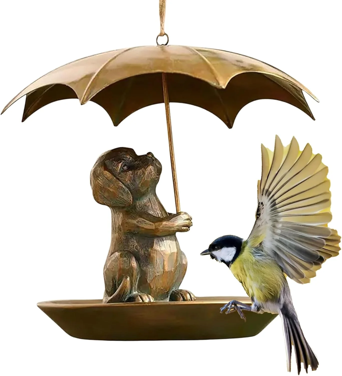 Eichhörnchen Mit Regenschirm Vogelfutterstelle - Metallische Süsse Vögel Futterhalterung Mit Schirm - Image 7