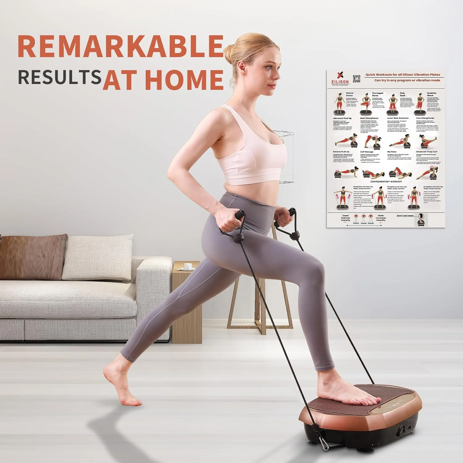 Eilison Ganzkörper-Vibrationsplatten-Workout-Poster – Umfassende Vibrationsplatte Übungsmaschinen-Di - Image 5