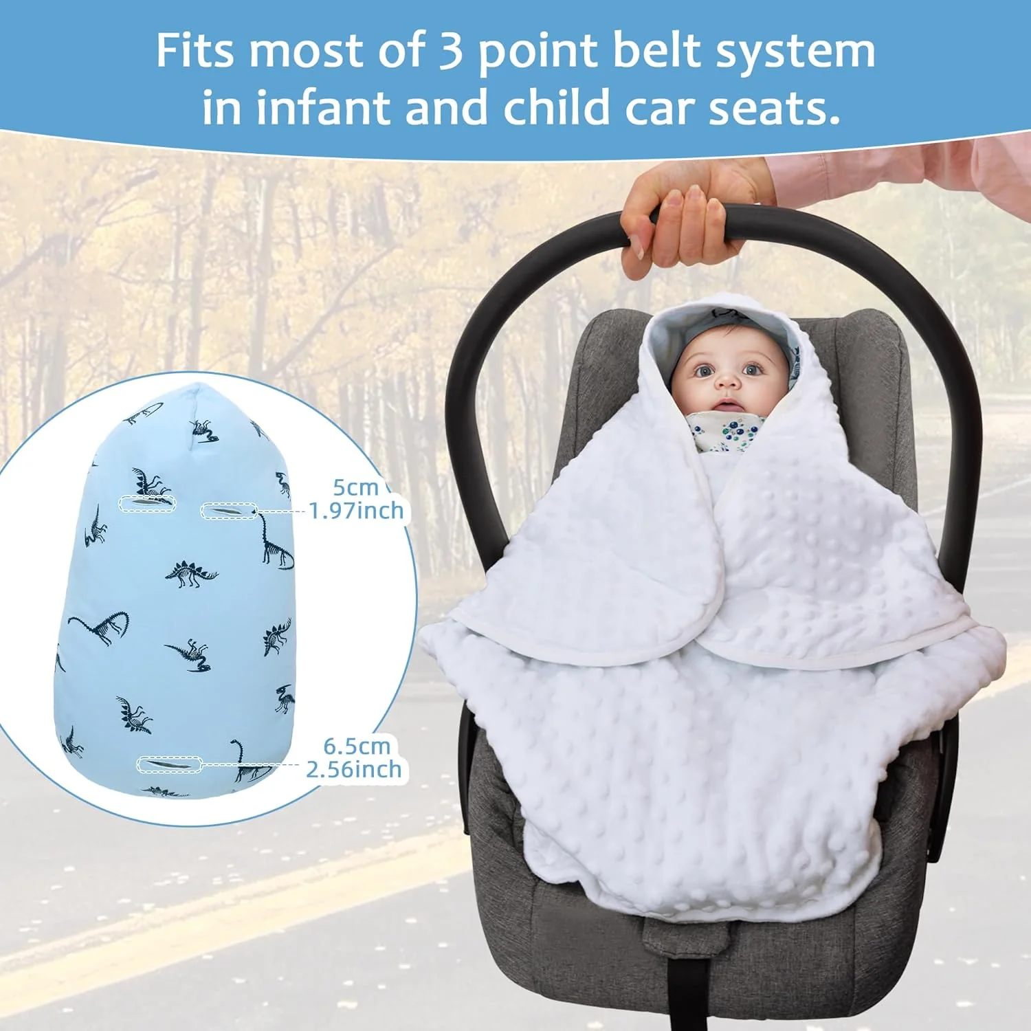 Einschlagdecke Babyschale für Winter Buggy Universal Fusssack Babydecke Baumwolle Baby Pucksack für - Image 3