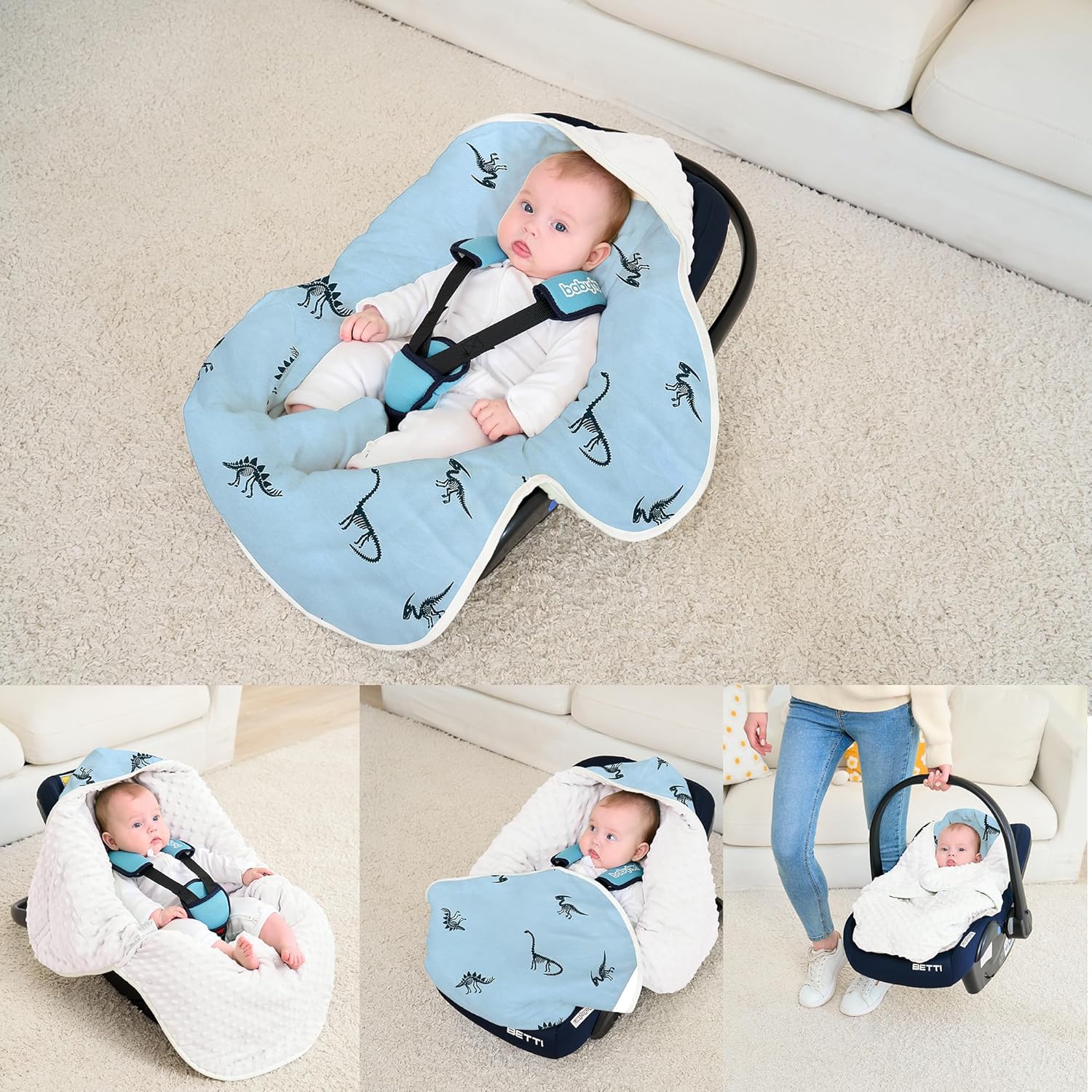 Einschlagdecke Babyschale für Winter Buggy Universal Fusssack Babydecke Baumwolle Baby Pucksack für - Image 7
