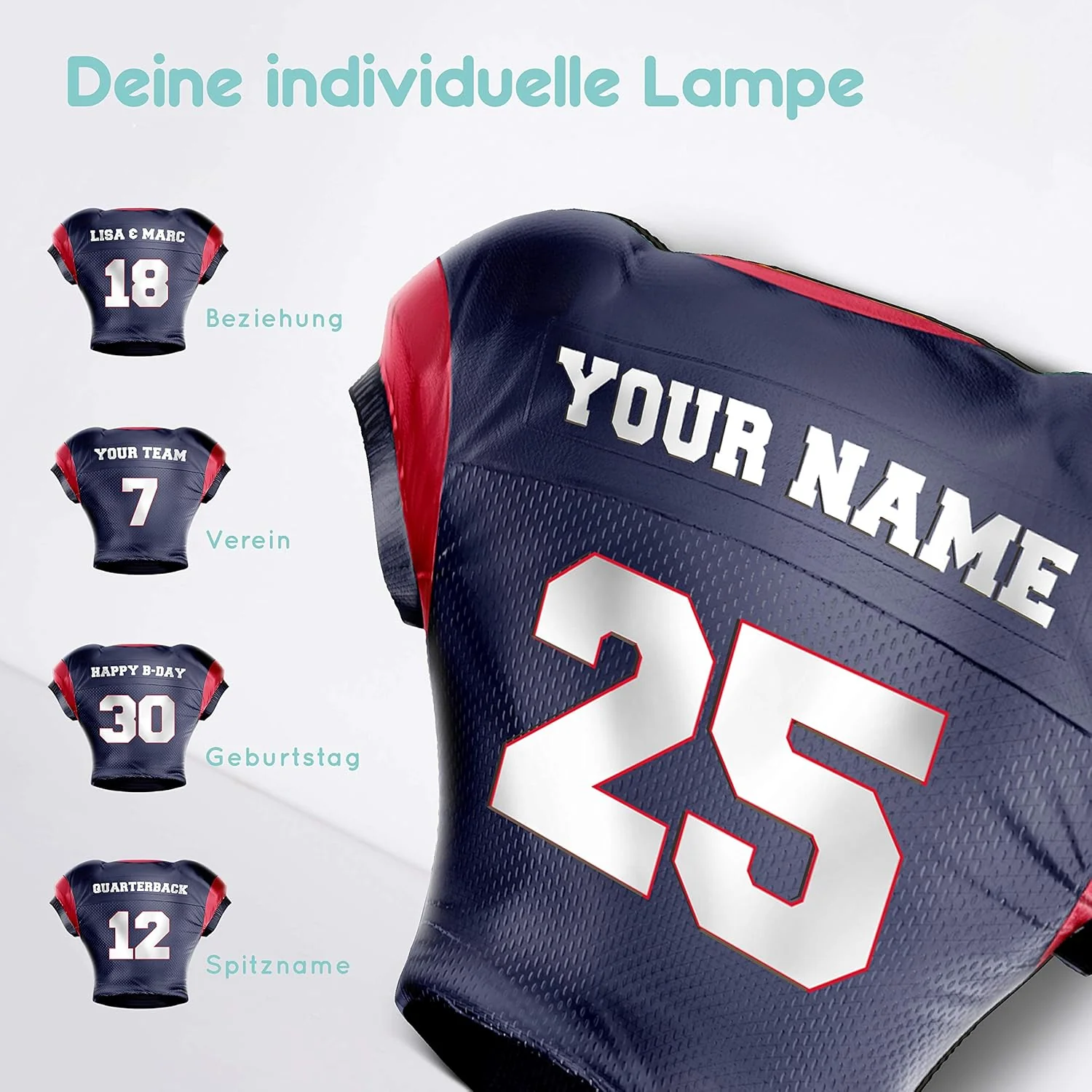 Elbeffekt Trikotlampe für Houston Fans aus Holz - personalisierbares Geschenk - schenke Dein individ - Image 4