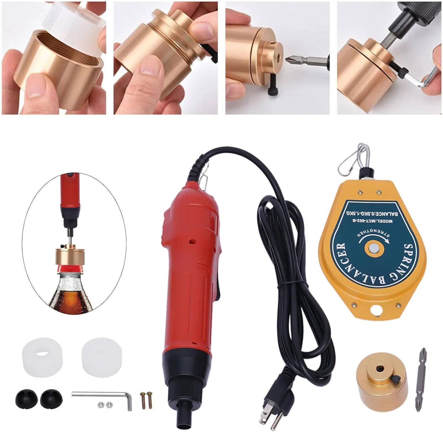 Elektrische Verschliessmaschine Handgehaltene Verschliessen Maschine Flaschenverschluss Maschine Fla - Image 2