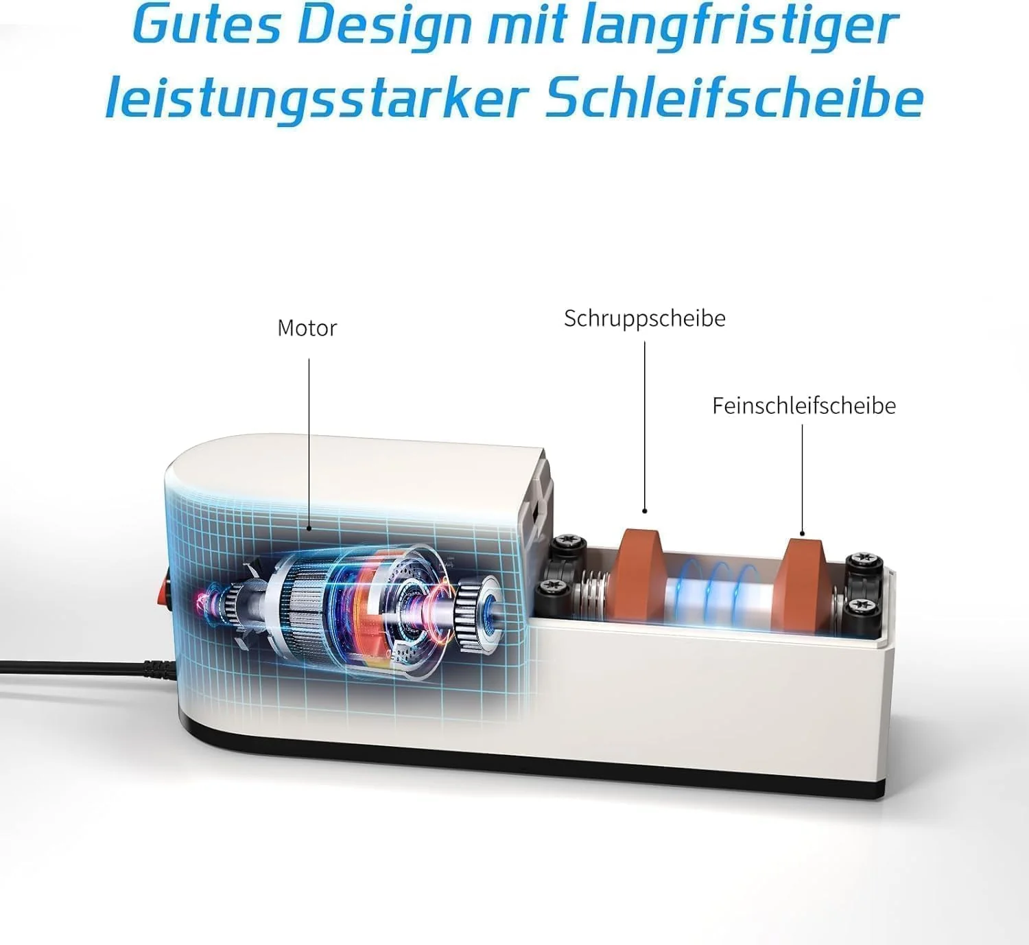 Elektrischer Messerschärfer, 5 in 1 Messerschärfsystem mit gerader Klinge, Profi-Diamant Messerschär - Image 7