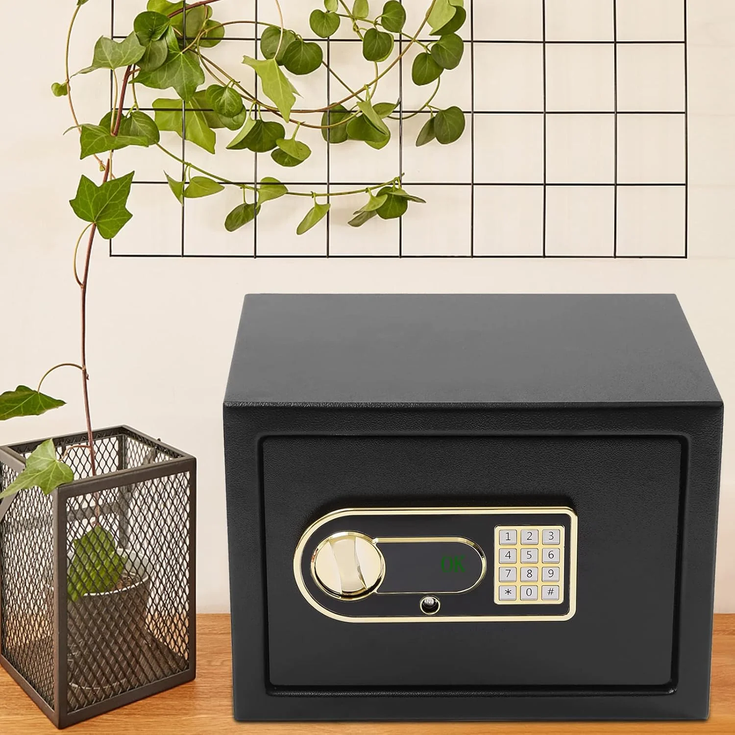 Elektronischer Tresor 22L, Digitale Safe mit PIN Code & 2 Notschlüsseln, Wand- und Bodenmontage, Tre - Image 2