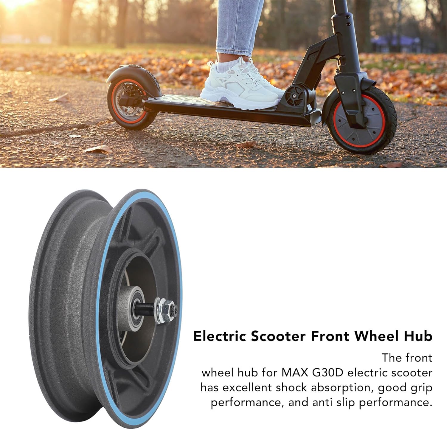 Elektroroller Vorderradnabe für MAX G30D, E-Scooter Vorderrad Nabe Aluminiumlegierung E-Roller Radna - Image 3