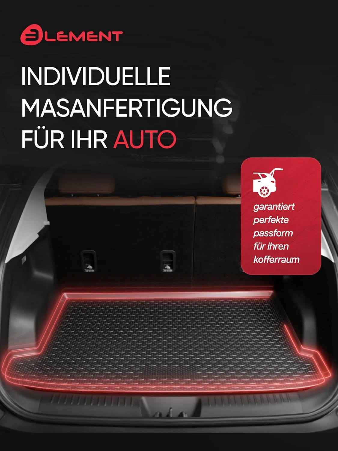 Element Passgenaue Premium Kofferraummatte Laderaumwanne passend für Volkswagen iD.3, (E11, E12) 11/ - Image 3