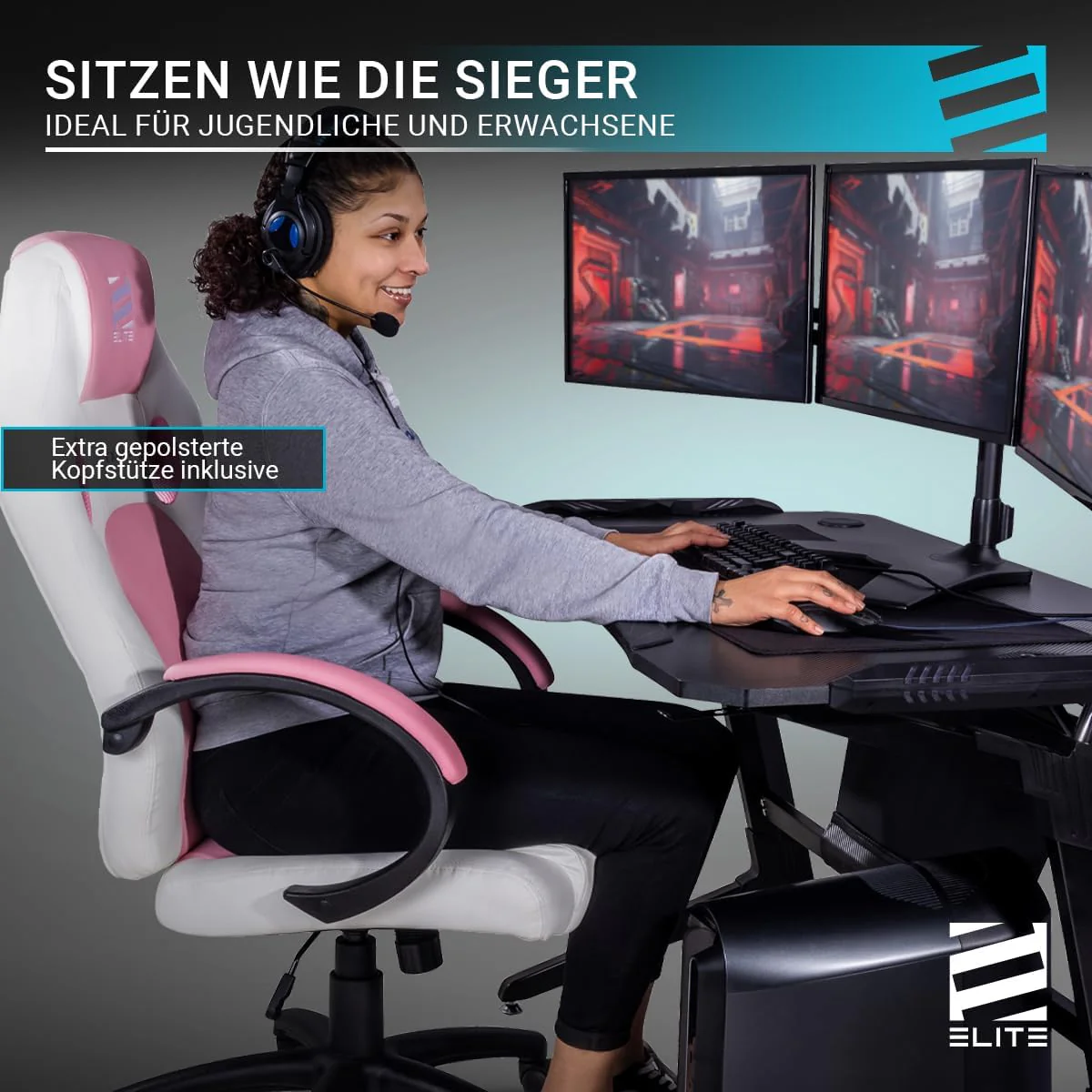 ELITE Gaming Stuhl MG100 Exodus - Ergonomischer Bürostuhl - Schreibtischstuhl - Chefsessel - Sessel - Image 5