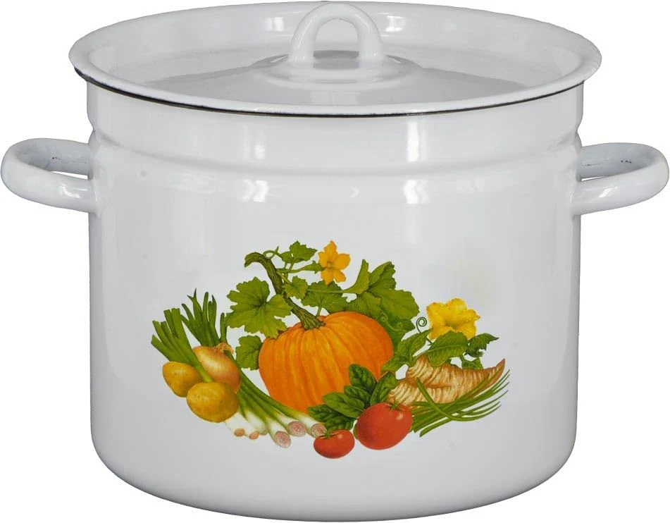 Emaille Kochtopf Topf 7 Liter mit Motiv ca 23cm Durchmesser/Retro Nostalgie Geschirr - Image 2