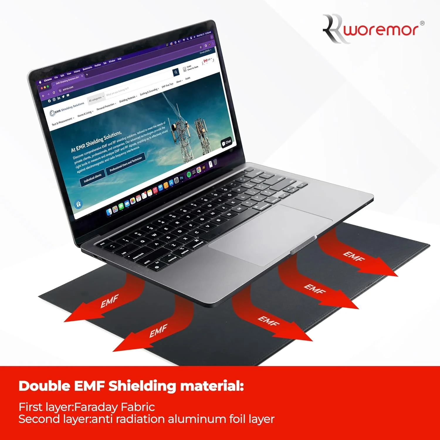 EMF Laptop-Tablett – Abschirmung von ELF und RF von Computer, Tablets, Handys, Schwarz (30,5 x 40,6 - Image 5