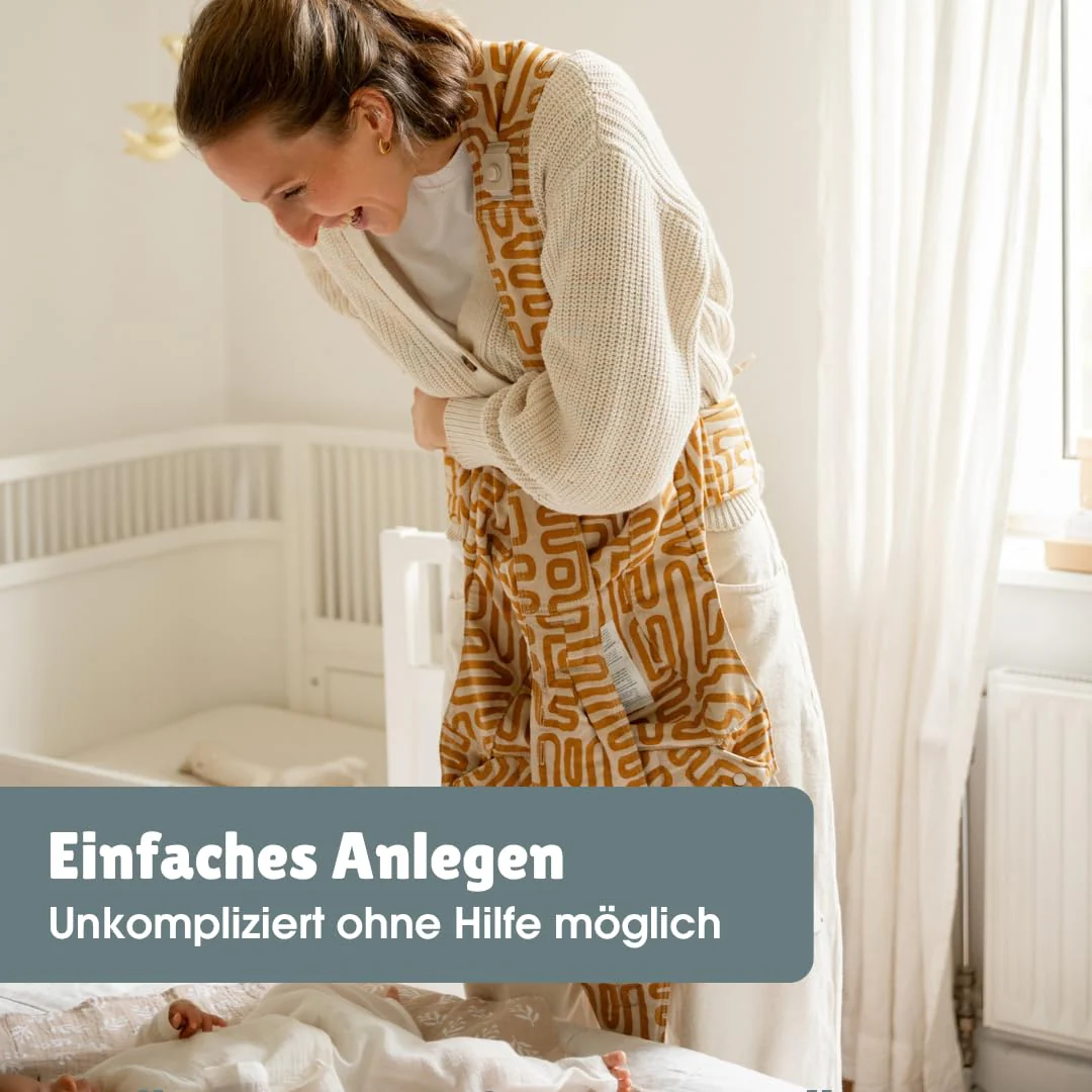 emma & noah Premium Babytrage – mitwachsend 3,5–15kg, ergonomisch, leise Magnetverschlüsse, gepolste - Image 4