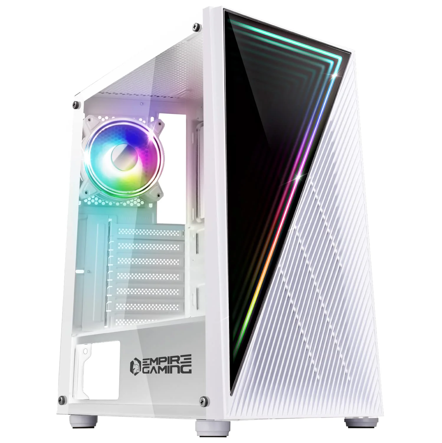 Empire Gaming – PC-Gehäuse Gamer Crystal – ARGB Mittelgrosser Tower ATX, Micro ATX und ITX – 3D-Spie