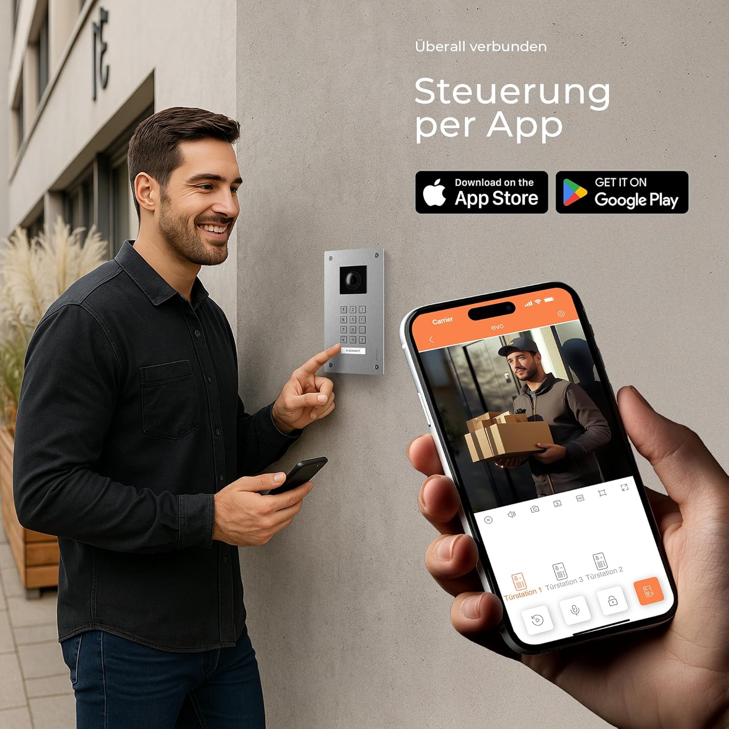Entri Video Türsprechanlage, Aufputz Türklingel mit Kamera, Smartphone App, 1 Familienhaus, Video Tü - Image 4