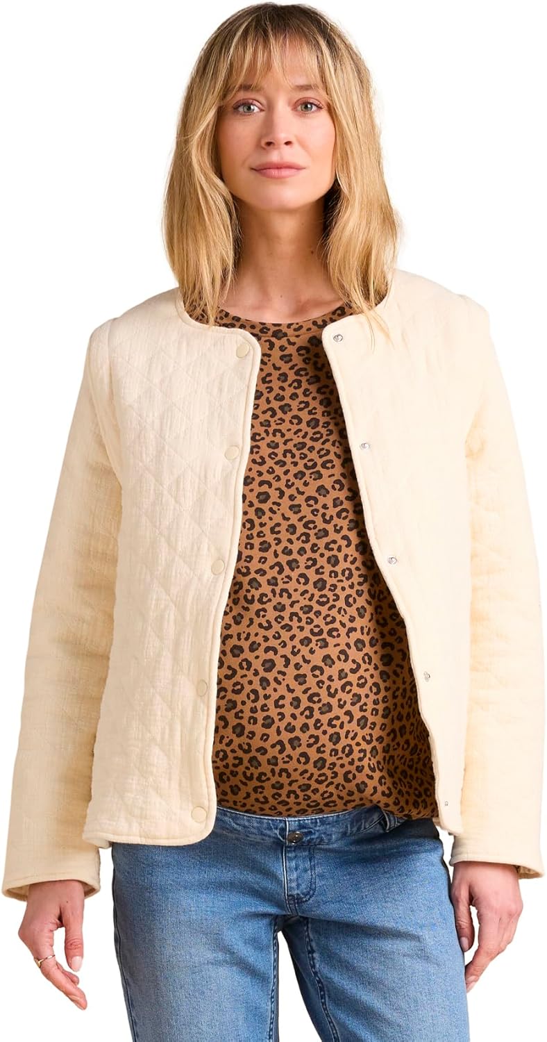 ENVIE DE FRAISE Gesteppte Tragejacke aus Musselin mit Recycling-Polyester & Bio-Baumwolle Blanc 44, - Image 2