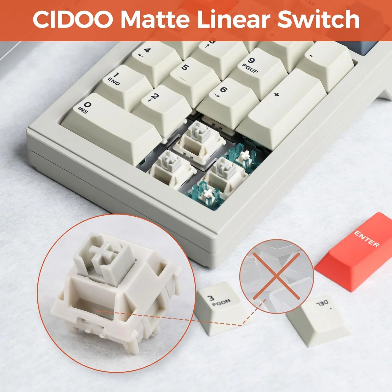 EPOMAKER CIDOO V21 VIA Programmierbarer Dichtungsnummernblock, Dreifach-Modus Hot Swappable Ziffernb - Image 4