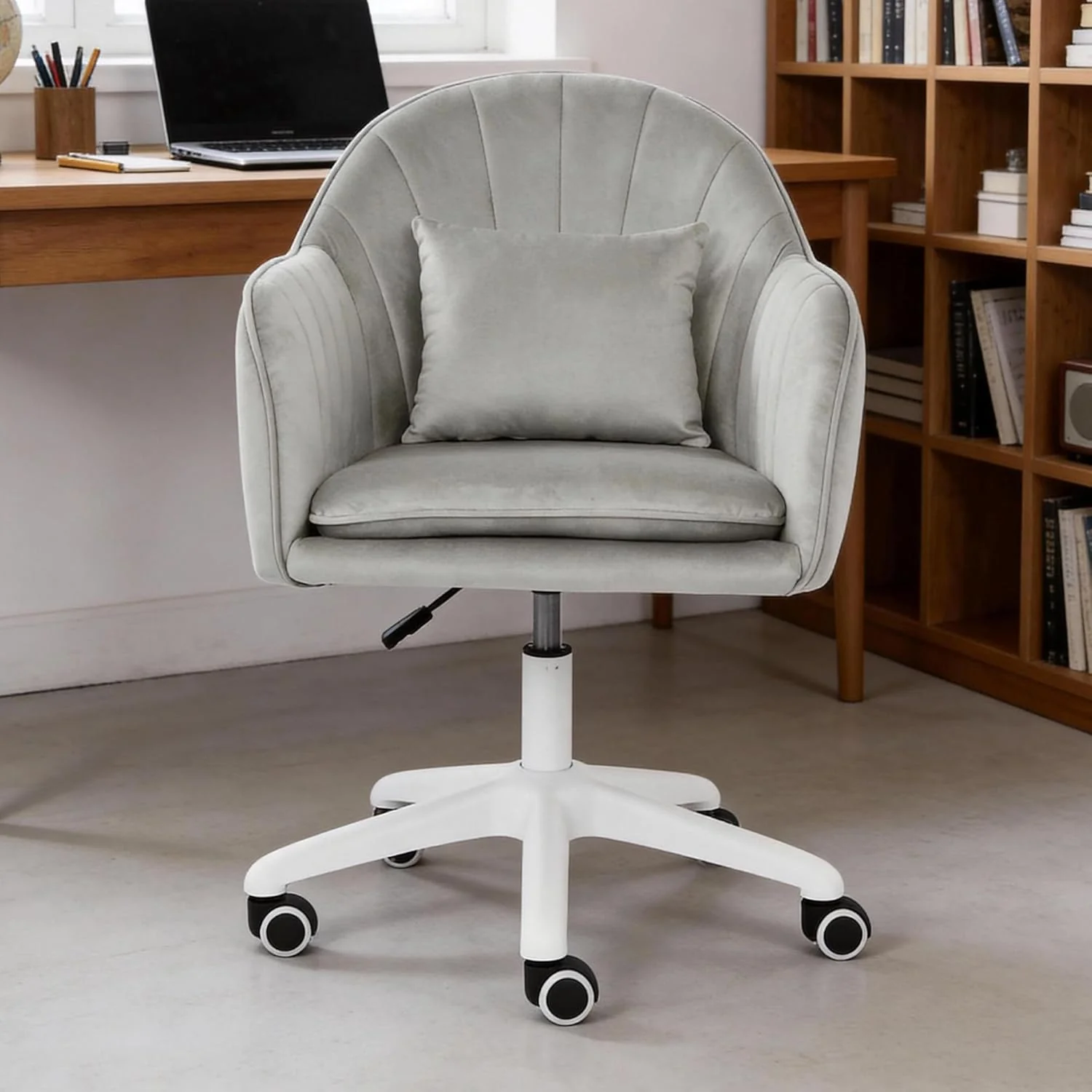 Ergonomischer Bürostuhl, 360° drehbar Höhenverstellbar, SamtStuhl mit Kopfkissen, Homeoffice Stuhl b - Image 6