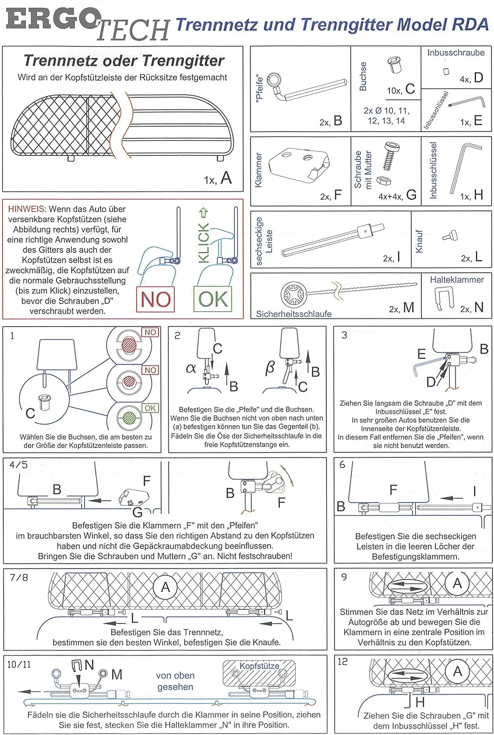 ERGOTECH Trennnetz Trenngitter für BMW X1 (2015-2019), RDA65-XS16 kbm026, für Hunde und Gepäck - Image 4