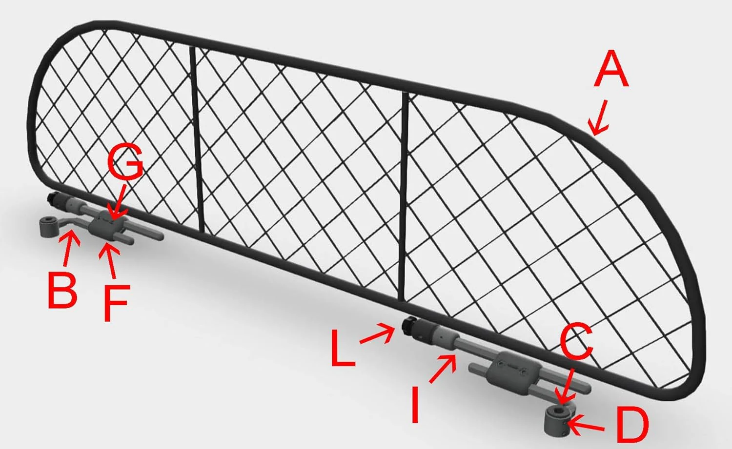 ERGOTECH Trennnetz Trenngitter für BMW X1 (2015-2019), RDA65-XS16 kbm026, für Hunde und Gepäck - Image 5