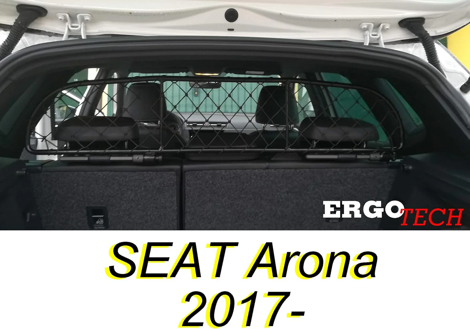 ERGOTECH Trennnetz Trenngitter kompatibel mit SEAT Arona RDA65-XXS8, für Hunde und Gepäck - Image 2