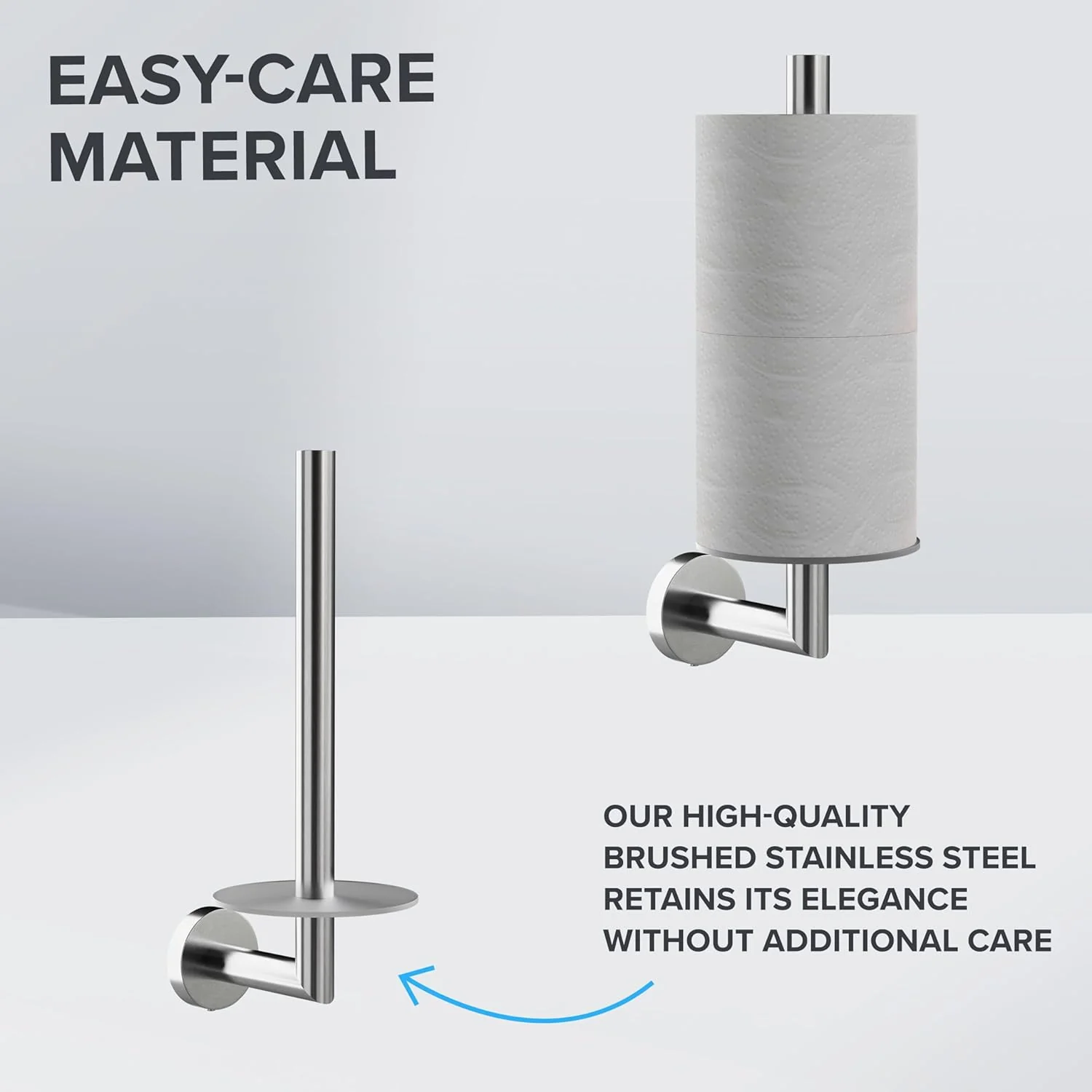Ersatzrollenhalter Skodsbol Silber zum Bohren | aus Edelstahl und Glas | Toilettenpapier Rollen Aufb - Image 4