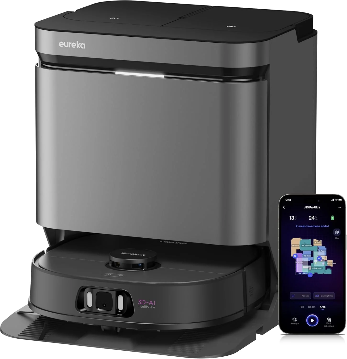 EUREKA J15 Pro Ultra Roboterstaubsauger mit Wischfunktion | 16200 Pa | Anti-Wickel-Technologie | Flü - Image 4