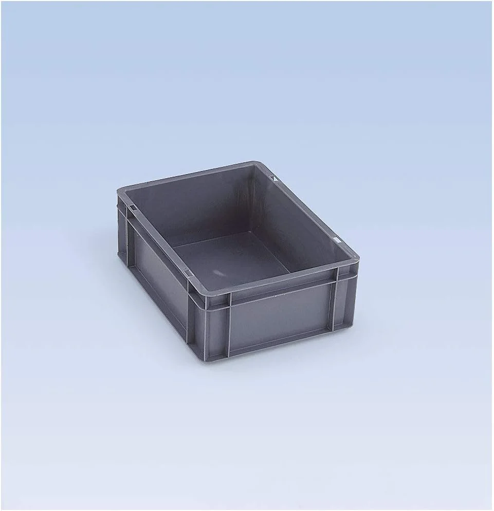 Euro-Format-Stapelbehälter, Wände und Boden geschlossen - LxBxH 400 x 300 x 210 mm - grau, VE 5 Stk - Image 2