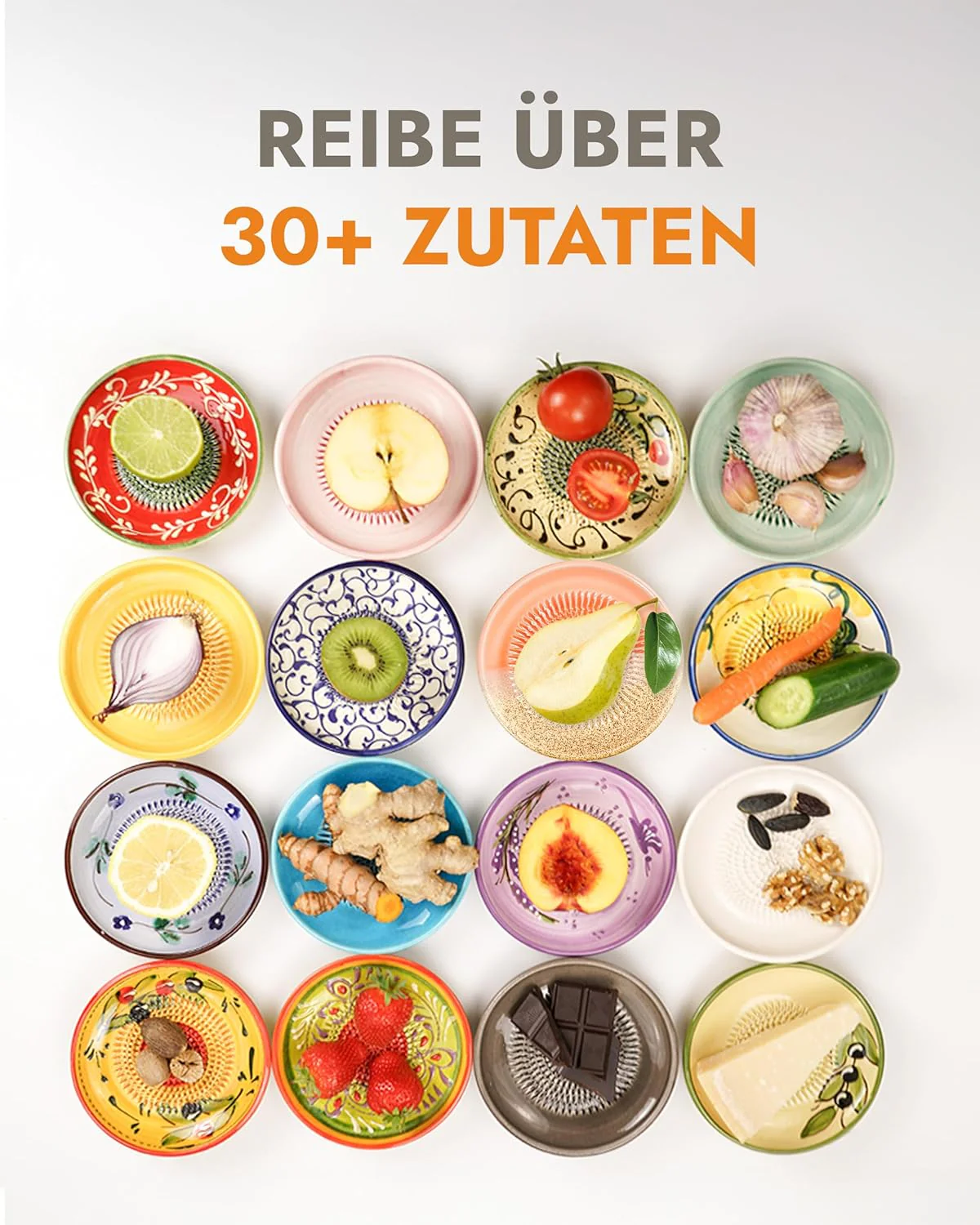 evergrate Geniales Duo: Tellerreibe + Dipschale Motiv Anthrazit mit 2 Küchenpinsel und 2 Rezepthefte - Image 4