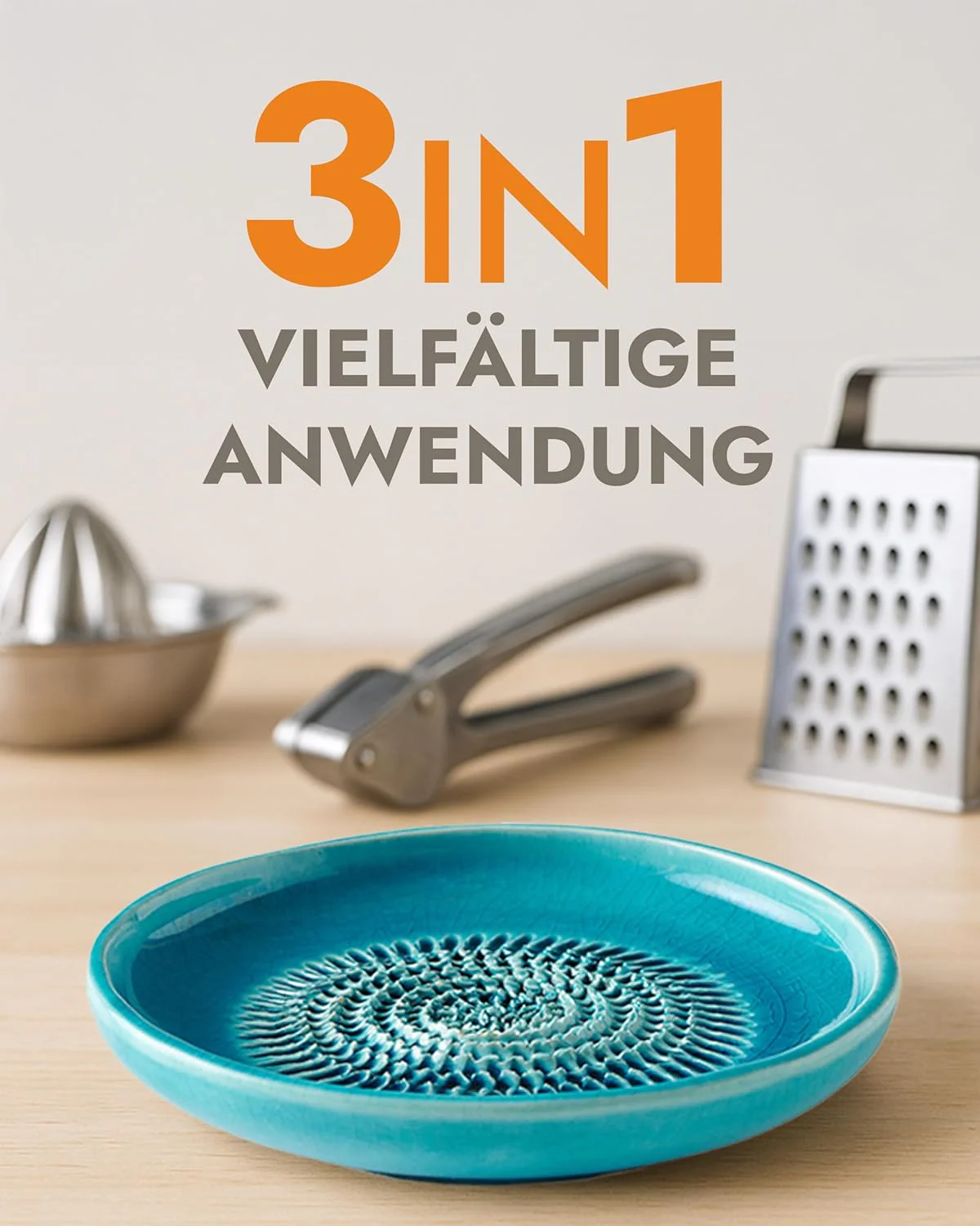 evergrate Keramikreibe Dipschale im Motiv Desert mit Küchenpinsel und Rezeptheft, Desert - Image 8