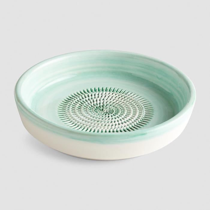 evergrate Keramikreibe Dipschale im Motiv Mint mit Küchenpinsel und Rezeptheft, Mint - Image 4