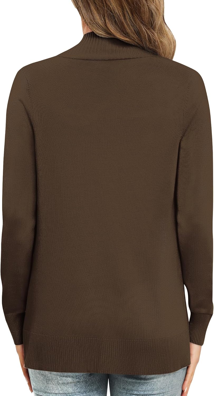 EXCHIC Leicht Damen Lange Ärmel V-Ausschnitt Lange Gestrickt Cardigan Gemütlich Offene Front Strickj - Image 6
