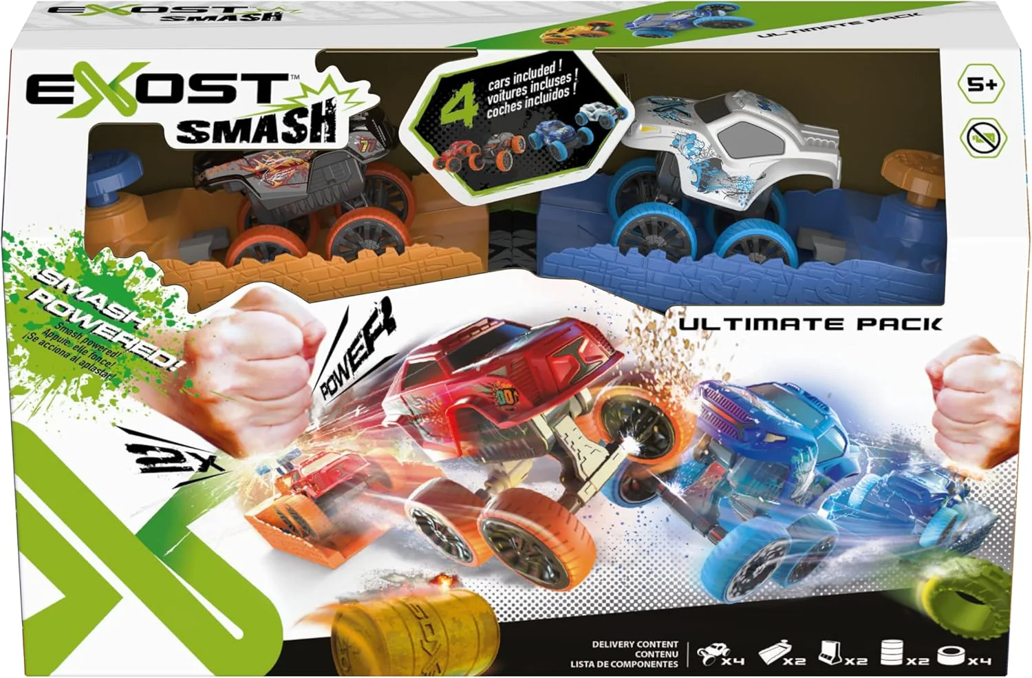 Exost Mega Pack Booster (4 voitures Smash&Go + 2 boosters + Accessoires), Mega Pack Booster - Image 7