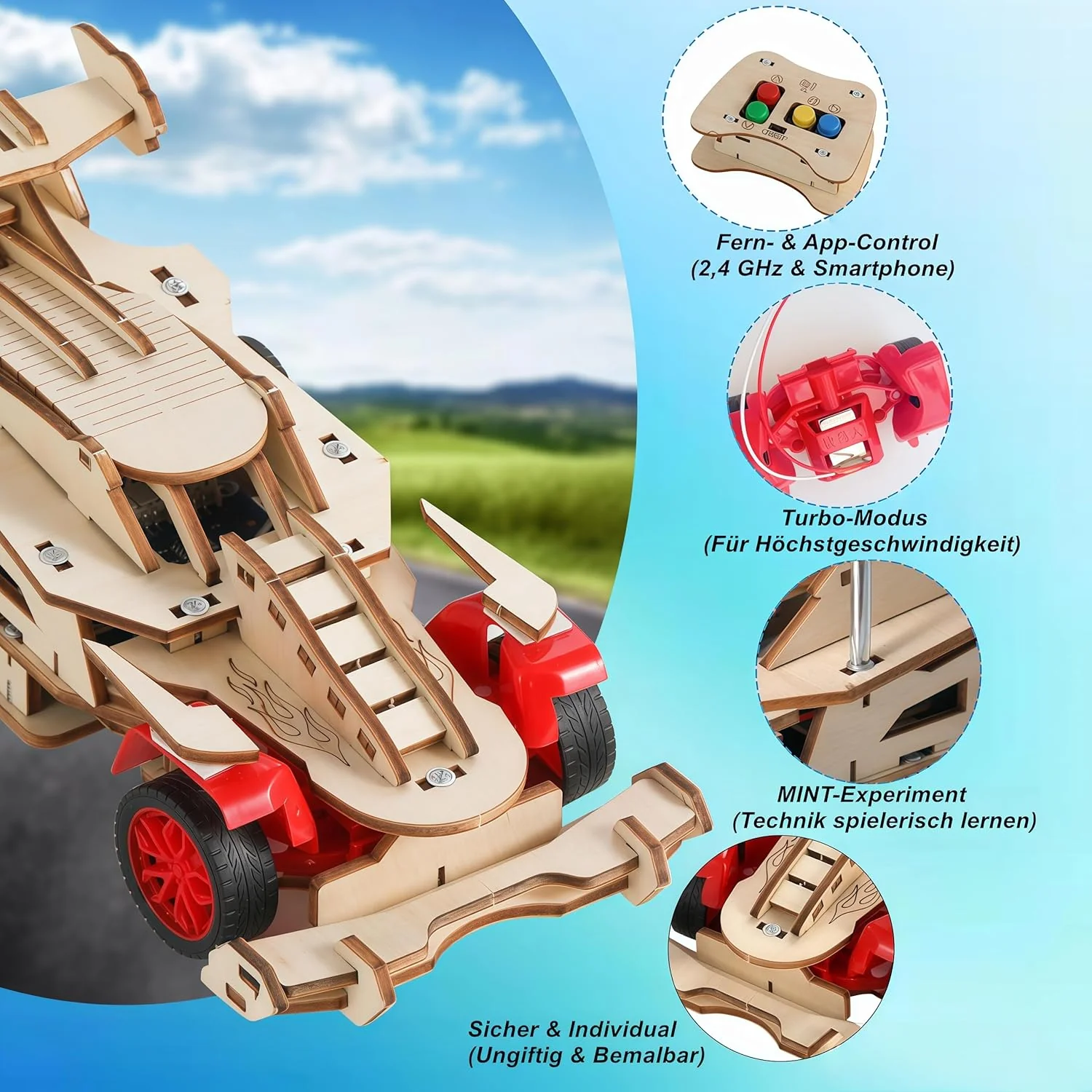 Experimente für Kinder ab 8, 9, 10, 11, 12, 13, 14 Jahren,Formel 1 Ferngesteuertes Auto Bausatz aus - Image 3