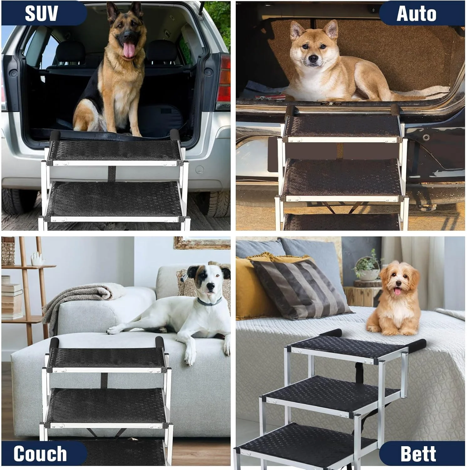 Extra Breit Hunderampe Auto Klappbar,Hundetreppe für Grosse Hunde Bis Zu 125kg, Leichtgewicht Alumin - Image 7