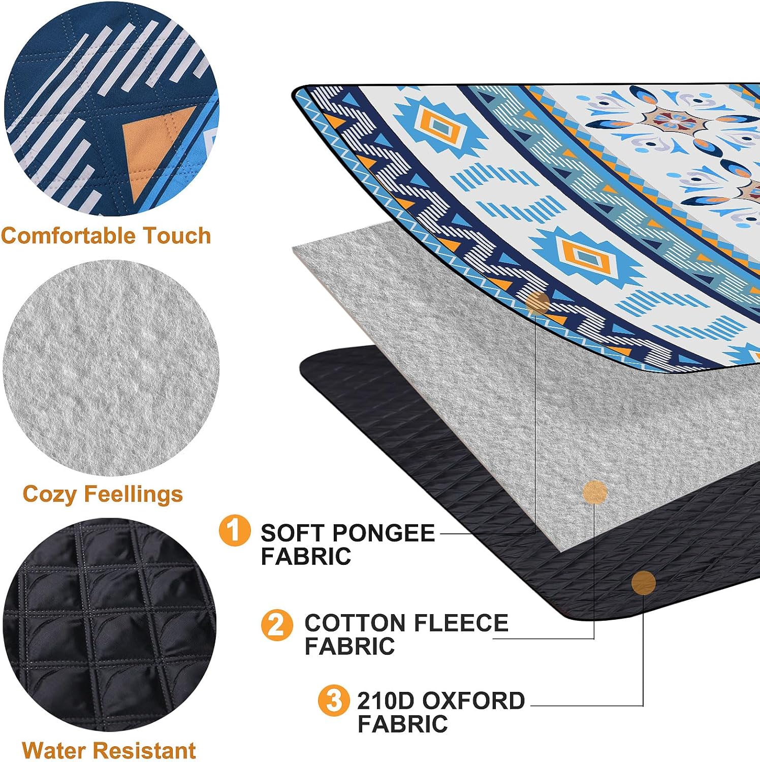 EXTSUD Outdoor Picknickdecke, 200x200cm Camping Picknick Matte Feuchtigkeit Pad Meeres-Herz Tragbare - Image 4