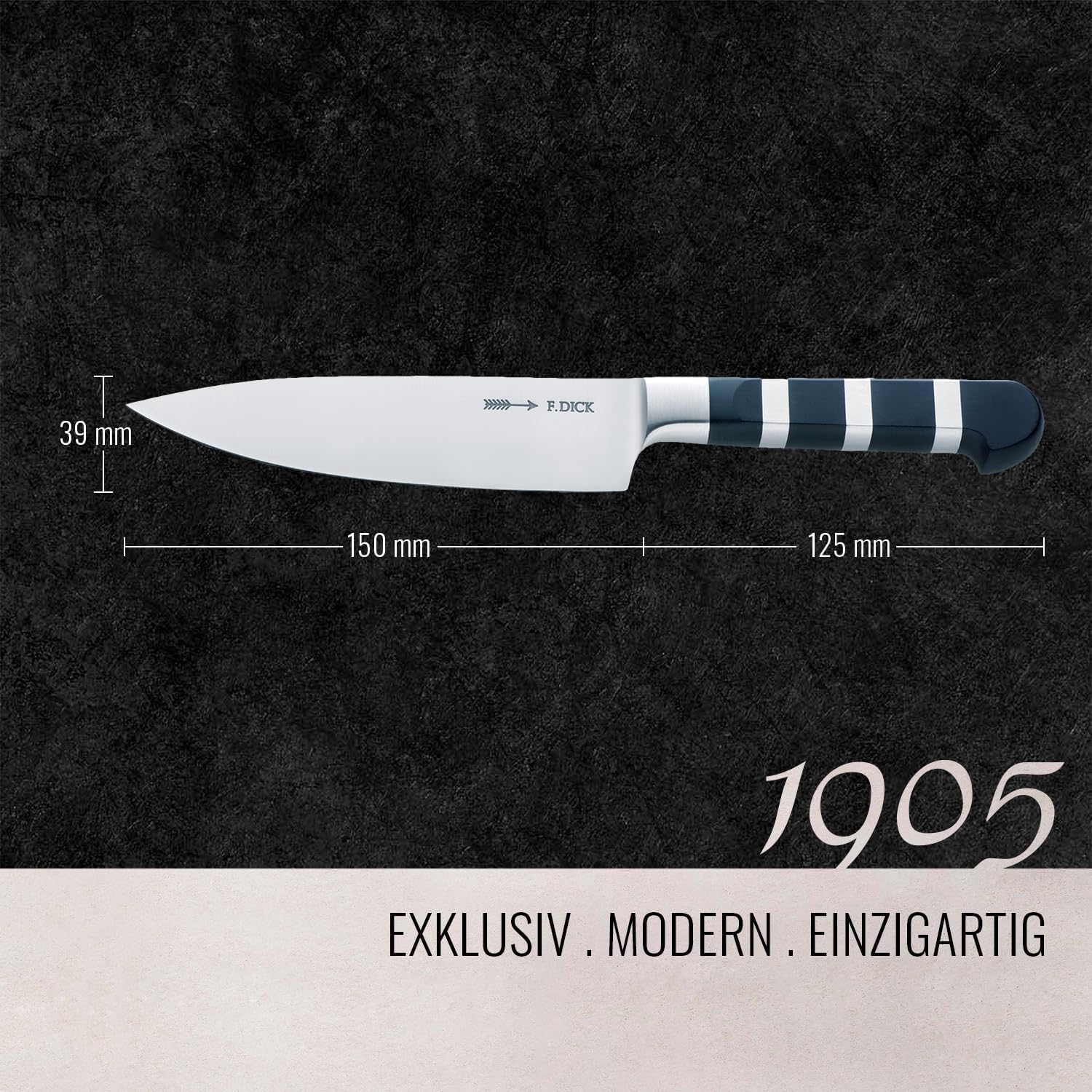 F. DICK Kochmesser, Küchenmesser, 1905 (Messer mit Klinge 15 cm, X50CrMoV15 Stahl, nichtrostend, 56° - Image 2