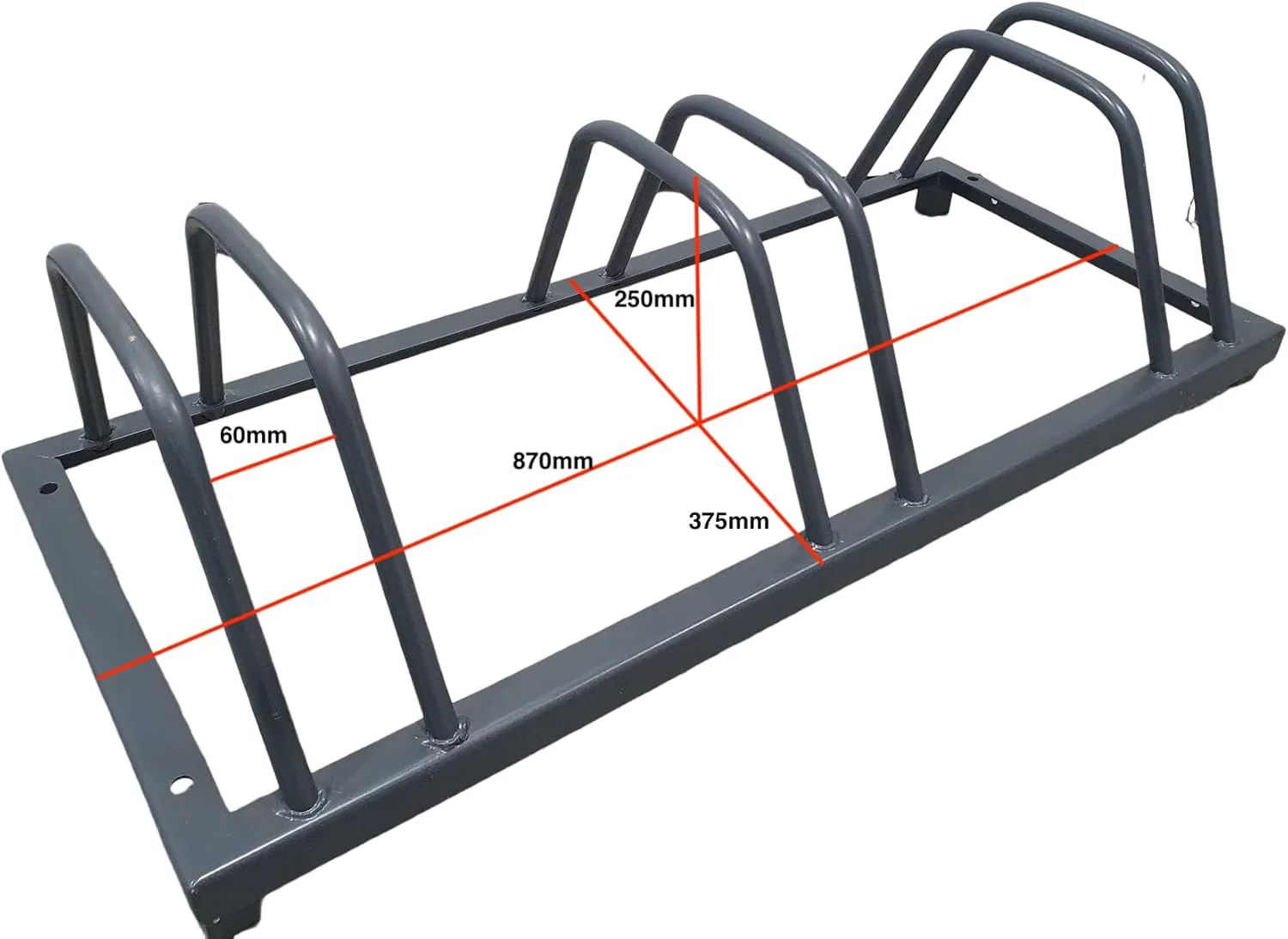 Fahrradständer 3-Fach, verzinkt und Anthrazit pulverbeschichtet (RAL7016) - Image 3
