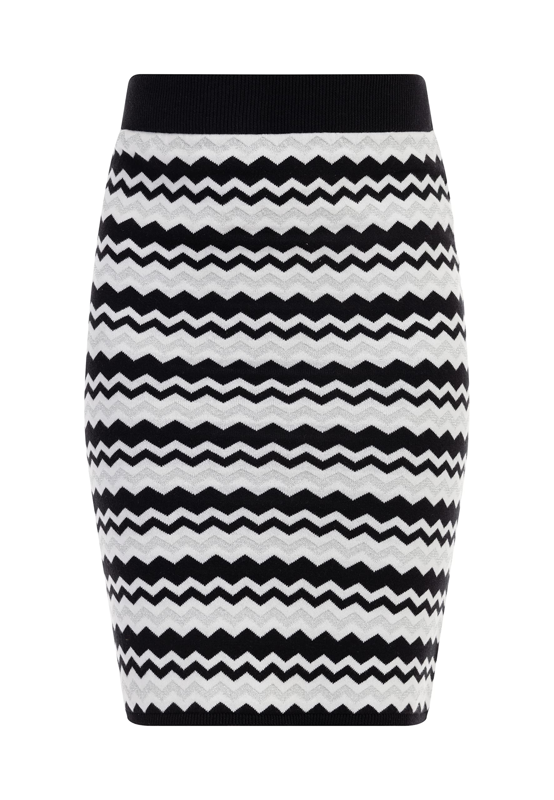 faina Strick Midirock Damen 11026717 S Schwarz Weiss, S Schwarz Weiss