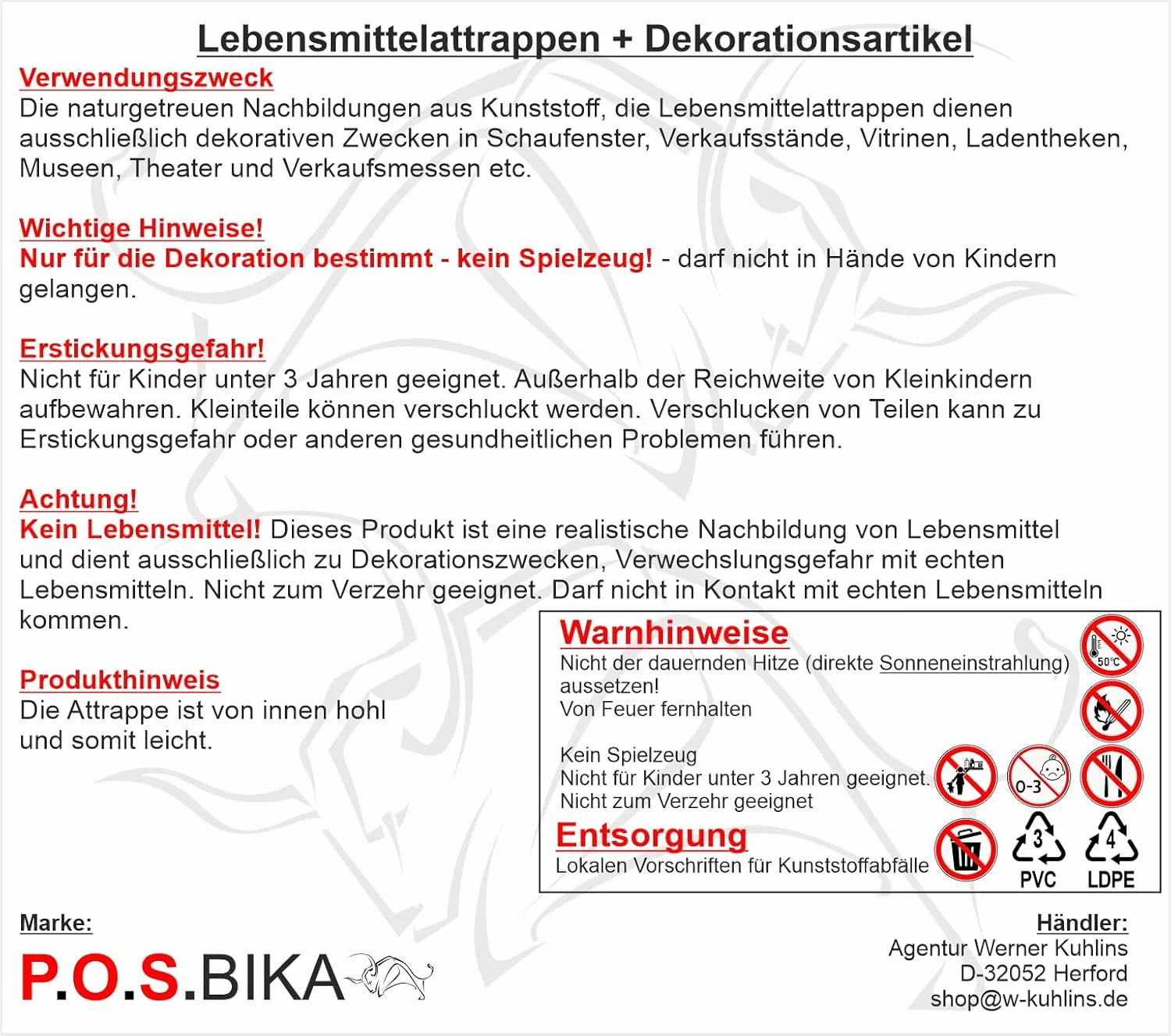 Fake Spargel Bund mit 8 Stangen Attrappe aus Kunststoff Dekoration Lebensmittelattrappe Gemüse Requi - Image 3